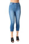 Judy Blue High Waist Cool Denim Pull On Capri 78111, Blue, 9