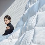 DWR Luxury Feathers Down Comforter California King, Ultra-Soft Pima Cotton Quilted, Fluffy All Season Warmth, 750 Fill-Power Hotel Bedding, Goose Down Duvet Insert with Corner Tabs(104x96, White)