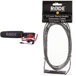 RØDE VideoMic On-camera Shotgun Microphone with High-pass Filter and Pad for Filmmaking, Content Creation and Location Recording & VC1 Stereo 3.5mm Extension Cable, Headphone