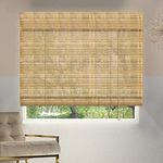 ZY Blinds Bamboo Window Blinds, 57W x 60H Inches Bamboo Light Filtering Roll Up Window Roller Shades with Valance for Doors, Sliding Door, Restaurant, Kitchen, Living Room, Porch, Balcony, Pattern 10