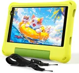 Kids Tablet 8 Inch Android 15, Octa-Core 12GB RAM + 64GB ROM, Toddler Tablet with WiFi 6, Parental Control, Pre-Installed Kids Space, EVA Case, Anti-Glare Screen Protector, Adjustable Strap, Yellow