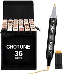 CHOTUNE 36 Marqueurs de Couleurs de Peau, Alcohol Permanent Markers Set, Stylos Marqueur À Pointe Douce Avec Sac et Base Noirs