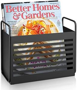 Magazine Rack, Magazine File Holder Mail Organizer Folder Organiser Bin for Magazines, Books, Newspapers, Tablets in Home, Office, Black