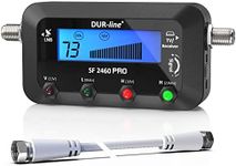 DUR-Line SF 2460 PRO - Digital Satfinder - Precise Measurement Device for Alignment of Satellite Dish Antenna - F-Cable Cercasatellites, Audio Signal, LCD Display, Satellite Detection