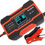 NEXPEAK NC201 10-Amp Car Battery Charger, Smart Trickle Charger Fully Automatic 12V 24V Battery Charger Maintainer w/Temp Compensation for Car Truck Motorcycle Lawn Mower Boat Lead Acid Batteries