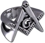 Masonic Cut Out Triangle Symbol - Stainless Steel Freemason Ring/Masonic Rings - Freemason's Jewelry for Free Masonry Member. Free Masons Masonary Ring (11)