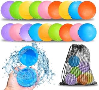 SOPPYCID 18PCS Reusable Water Balloons - Quick Fill Water Balls Toys For Toddler Age 4-8 - Refillable Magnetic Self-Sealing Water Splash Bomb For Summer Party Pool Outdoor Beach Toys for kids Age 8-12