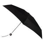 totes XTRA STRONG Mini ECO-BRELLA® Umbrella, Compact Folding Travel Umbrella with Recycled Fabric and Handle, Windproof, PFC Free, Lightweight, 93cm Canopy, Plain Black
