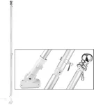 Juvale House Flag Pole Kit, Outdoor Wall Mounted Metal Flag Holder and Pole Set (6 Feet)