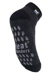 Heat Holders - Mens 2.3 TOG Non Slip Grips Low Cut Thermal Ankle Slipper Socks (7-12 US, LC Black/Charcoal)