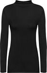 WearAll New Ladies Turtle Neck Long Sleeved Stretch Plain Polo Top Womens Jumper - Black - 8/10