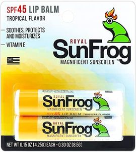 Royal SunFrog | 2-Pack Tropical Lip Balm with SPF 45 Sun Protection | Protects, Soothes, and Moisturizes with Vitamin E and Sunscreen (0.15oz/4.25g Per Stick)