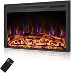 Rodalflame Electric Fireplace Inserts with Touch Screen & Remote Control, Timer, 750/1500w, Black, 35 3/5 Inches Wide, 27 1/2 Inches High