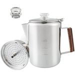 APOXCON Coffee Percolator, Camping Coffee Pot 9 Cups Stainless Steel Coffee Maker with Clear Top Glass Knob, Percolator Coffee Pot for Campfire or Stovetop Coffee Making Outdoor Traveling Fast Brew