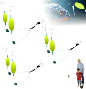 Double-Hook Reverse Bottom Rig, Swimming Bait for Freshwater Saltwater, Reverse Bottom Fishing Rig Hooks, Anti Tangle Split Fishing Hooks, Fishing Floats Tackle Free Floating (5, Fish 4-12KG)