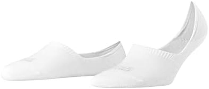 FALKE Women's Step High Cut No Show Socks, Sustainable Cotton, White (White 2000), 9.5-10.5, 1 Pair