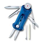 Victorinox Golf Tool, Swiss Made Pocket Multi Tool, 10 Functions, Ballmarker, Repair Tool, Blue Transparent