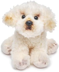 Bearington White Dog Stuffed Animal 6.5 In - Puppy Stuffed Animals - Plush Dog Toys For Kids Poodle Labradoodle Plushies That Look Real