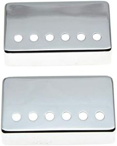 KAISH Set of 2 Humbucker Guitar Pickup Cover Brass Humbucker Pickup Covers 49.2mm/52mm Pole Spacing Pickup Covers Chrome