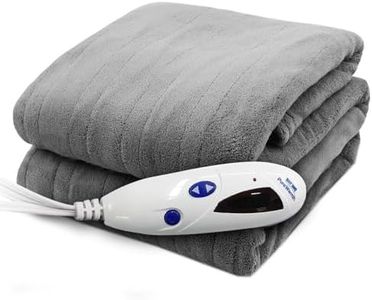 Pure Warmth Microplush Electric Heated Warming Throw Blanket Grey Washable Auto Shut Off 6 Heat Settings