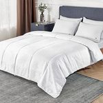 Bedsure Duvet Insert Comforter Full Size Lightweight Down Alternative Comforters, Summer Duvet Insert, Comfortable White Cooling Comforter for All Seasons (Full, White)