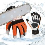 Vgo... Thermal Chainsaw Gloves Waterproof, 12-Layer Protection on Left Hand, Winter Safety Forestry Work Gloves with Touchscreen Goat Leather in Cold Weather(S,1Pair)