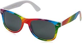 Retro Optix Sunglasses Classic 80's Vintage Style Design (Rainbow, Smoke)