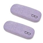 2 Pack Hard Shell Eyeglasses Case Portable Sunglasses Cases Protective Holder Glasses Stand for Men Women Case With Cleaning Cloth for Glasses Storage