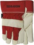 Watson Gloves Classic Red Baron Winter Work Glove - Full-Grain Cowhide Leather, Heavy Sherpa Lining, Cotton Drill Back