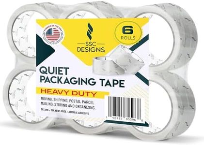 Packing Tape Clear Packaging Tape No Noise Heavy Duty Shipping Refills Quiet Dispenser Moving Supplies Boxes Box Mailing Strong Sealing Boxing Office Silent 60 Yds x 1.88" Wide x 2.7 Mil Thick 6 Rolls