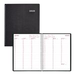 Brownline® 2025 DuraFlex Weekly Planner, Appointment Book, 12 Months, January to December, Twin-Wire Binding, 11" x 8.5", Black (CB950V.BLK-25)