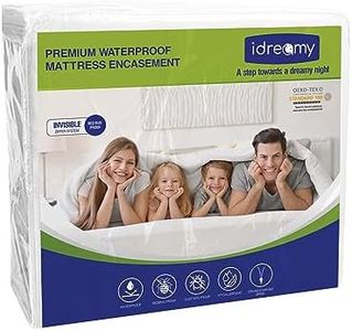 Idreamy Zippered Mattress Protector - 100% Waterproof and Bed Bug Proof Mattress Cover - Full Six Sided Breathable Mattress Encasement (Queen)