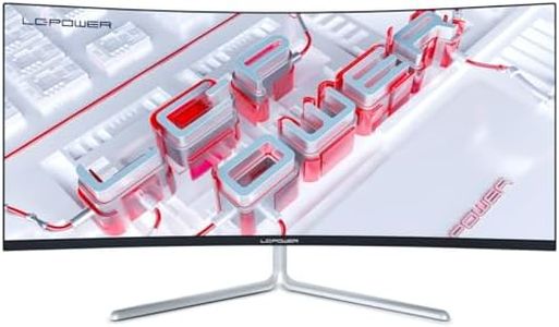 LC-POWER Écran PC Ultra Large 34 Pouces 1500R Incurvé 100Hz Gaming Computer Moniteur, 21:9 UWQHD(3440x1440), Adaptive Sync, HDR, 2xDP, 2xHDMI, VESA, Blanc - LC-M34-UWQHD-100-C-V3