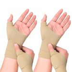 DOKLY Thumb Brace - 2 Pairs Therapy Gloves Gel Hand Wrist Support Brace Arthritis Compression for Thumb Arthritis, Sport Pain Relief Tendonitis for Men and Women Fits Both Hands(L)