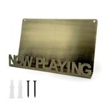 Hardware Haus Now Playing Vinyl Record Stand Wall Mount- Metal Vinyl Records Holder - Stylish Wall Mount Design Elegant Brass Finish Album Holders for Vinyl Records