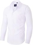 siliteelon Men Shirts White Long Sl