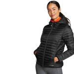 Eddie Bauer Women's Microlight Down Hooded Jacket, Black, Small