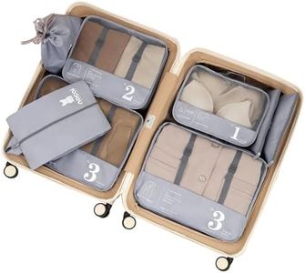 Lammcou Organizador Maleta, 8 en 1 Bolsas de equipaje De Viaje,Packing Cubes con bolsa para cosméticos, bolsa para zapatos, sistema de organización de artículos de viaje para vacaciones y viajes