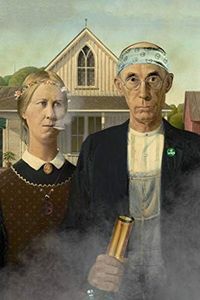 American POThic Marijuana Pot Weed Smoking Parody Funny Gothic Art Cannabis Room Dope Gifts Guys Propaganda Stoner Reefer Stoned Sign Buds Pothead Dorm Walls Thick Paper Sign Print Picture 8x12