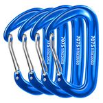 12KN Aluminium Horse Carabiner Clip Big Size Carabiners for Clips Backpacking Weights Heavy Duty Large Hammock Accessories Keychain Dog Leash Keyring Gated Harness Wiregate Utility Costly Deep Blue