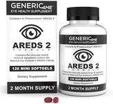 GENERIC4ME AREDS 2 SoftGels, 500 mg Vitamin C, 400 IU Vitamin E, 10 mg Lutein, 2 mg Zeaxanthin, 80 mg Zinc, 2 mg Copper - Supports Eye Health - 120 Mini SoftGels