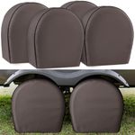 Leader Accessories 4-Pack Tire Covers Heavy Duty 600D Oxford Wheel Covers, Waterproof PVC Coating Tire Protectors for RV Trailer Camper Car Truck Jeep SUV Wheel, Dark Grey (Fits 26.75"-29")