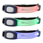 Nathan Visibility (LED Light) Armband NS5061 Light Bender Mini R Night Safety Armband Battery Operated Red Green Blue Running Walking Jogging Walking Trail Running