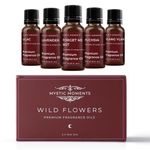 Mystic Moments | Wild Flowers Fragrance Oil Gift Starter Pack 5x10ml | Forget Me Not, Fuchsia, Lavender, Lilac, Ylang Ylang | Perfect as a Gift