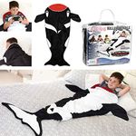 Snug Rug Killer Whale Tail Black & White Super Soft Quality Mink Fleece Blanket – Up to 5ft tall, Polyester, 61 x 5 x 142 cm