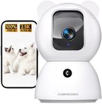 2.5K Security Camera Indoor, Non-Subscription AI Person/Pet/Cry Detection, 4MP Pet/Dog/Cat Camera w/Phone App, Pan Tilt 2.4GHz WiFi Cameras for Home Security, IR Night Vision, Full Duplex 2-Way Audio