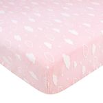 American Baby Company Heavenly Soft Chenille Fitted Crib Sheet for Standard Crib and Toddler Mattresses, Pink 3D Cloud, for Girls, Pack of 1