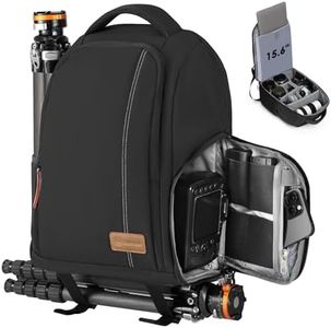 TARION Camera Backpack Waterproof Camera Bag Large Capacity Camera Case Photography Backpack with 15in Laptop Compartment Rain Cover for Men Women Photographer DSLR SLR Cameras Lens Tripod Black TB-02