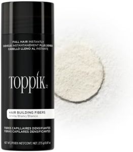 Toppik Hair Building Fibers, White, 27.5g, Fill In Fine or Thinning Hair, Instantly Thicker, Fuller Looking, 9 Shades for Men & Women, Keratin Protein Formula