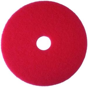 3M Buffer Floor Pad 5100, Red, 20", 5/Case, Removes Soil, Scratches, Scuff Marks, and Black Shoe Heel Marks